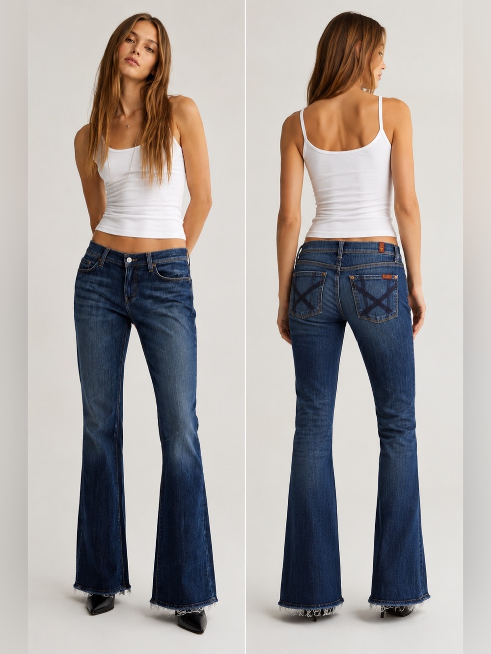 7 For All Mankind Bootcut Jeans Y2K Dark Wash Size 28